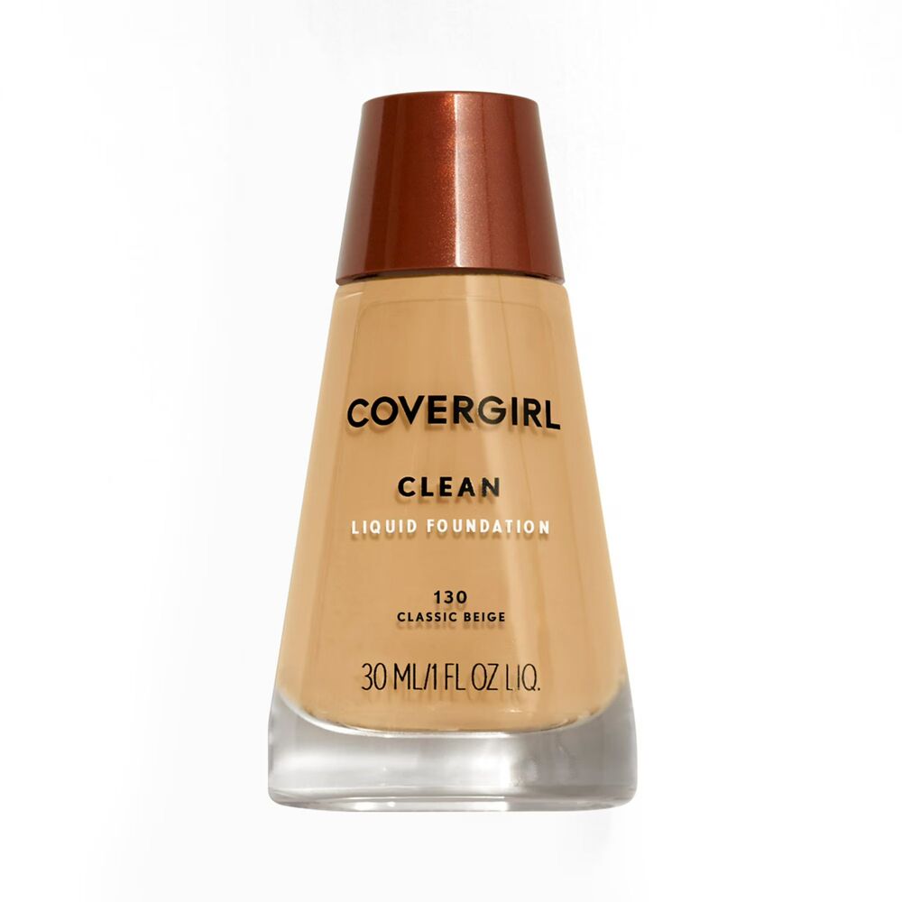 COVERGIRL Clean Liquid Foundation,130 Classic Beige, Lightweight, Cruelty-Free